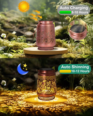 Hummingbird Solar Lanterns Outdoor Waterproof – Elegant Outdoor Hanging Lights with Vintage Metal Design, Perfect Gift for Garden & Patio & Backyard & Yard