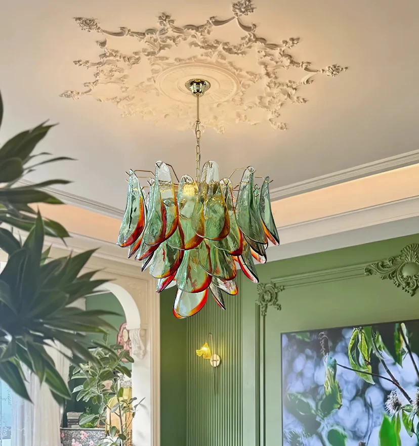Emerald Flame Murano Glass Chandelier - NexioPick