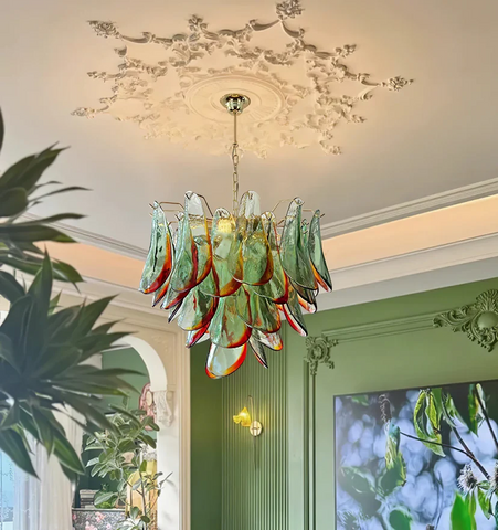 Emerald Flame Murano Glass Chandelier - NexioPick