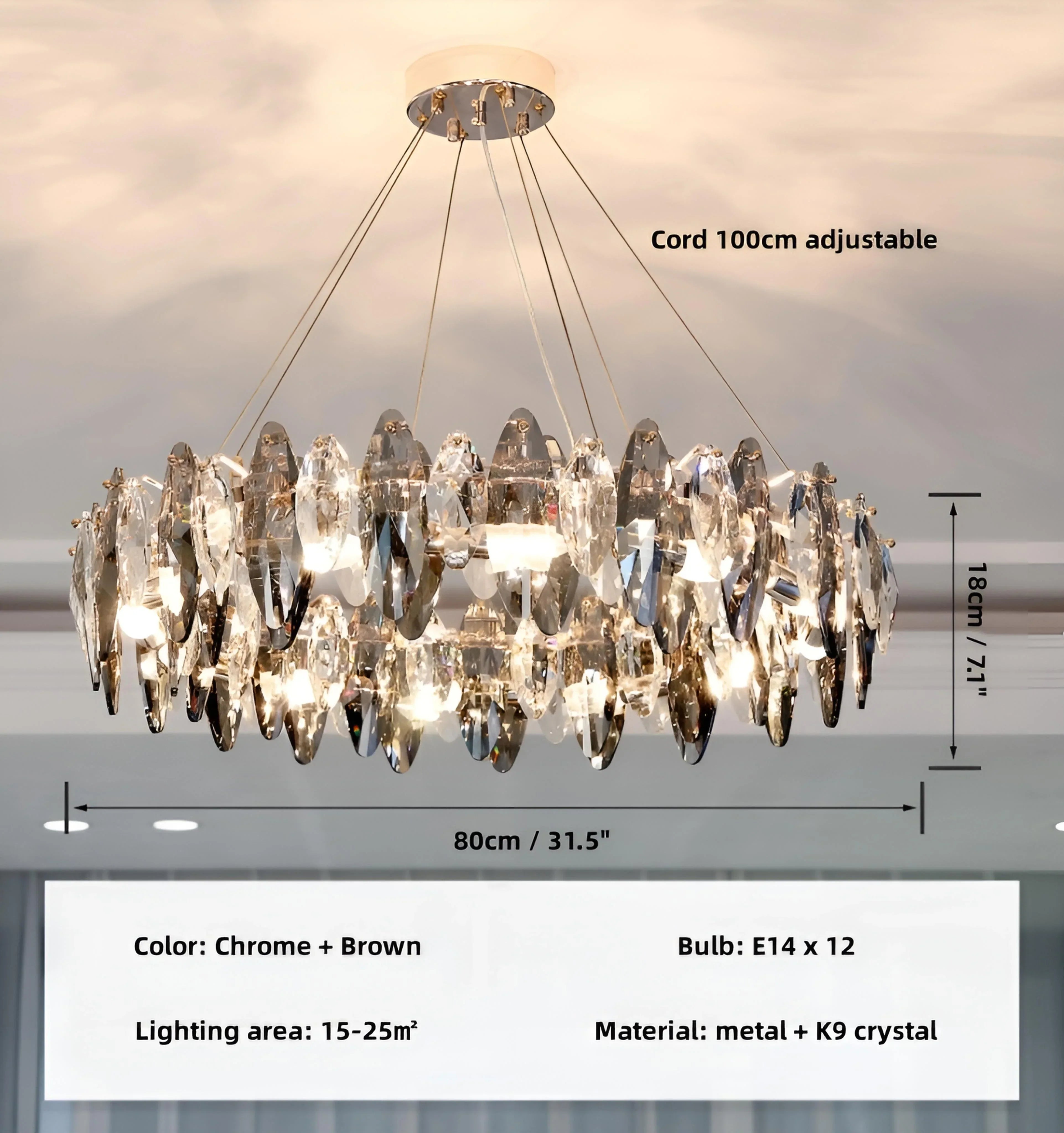 Jonas Crystal Chandelier - NexioPick