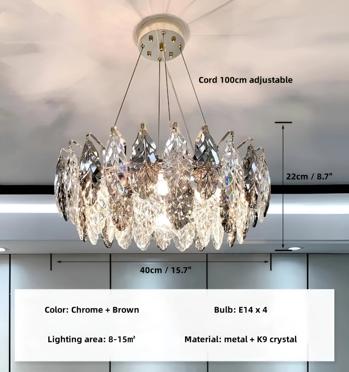 Jonas Leaf Crystal Chandelier - NexioPick