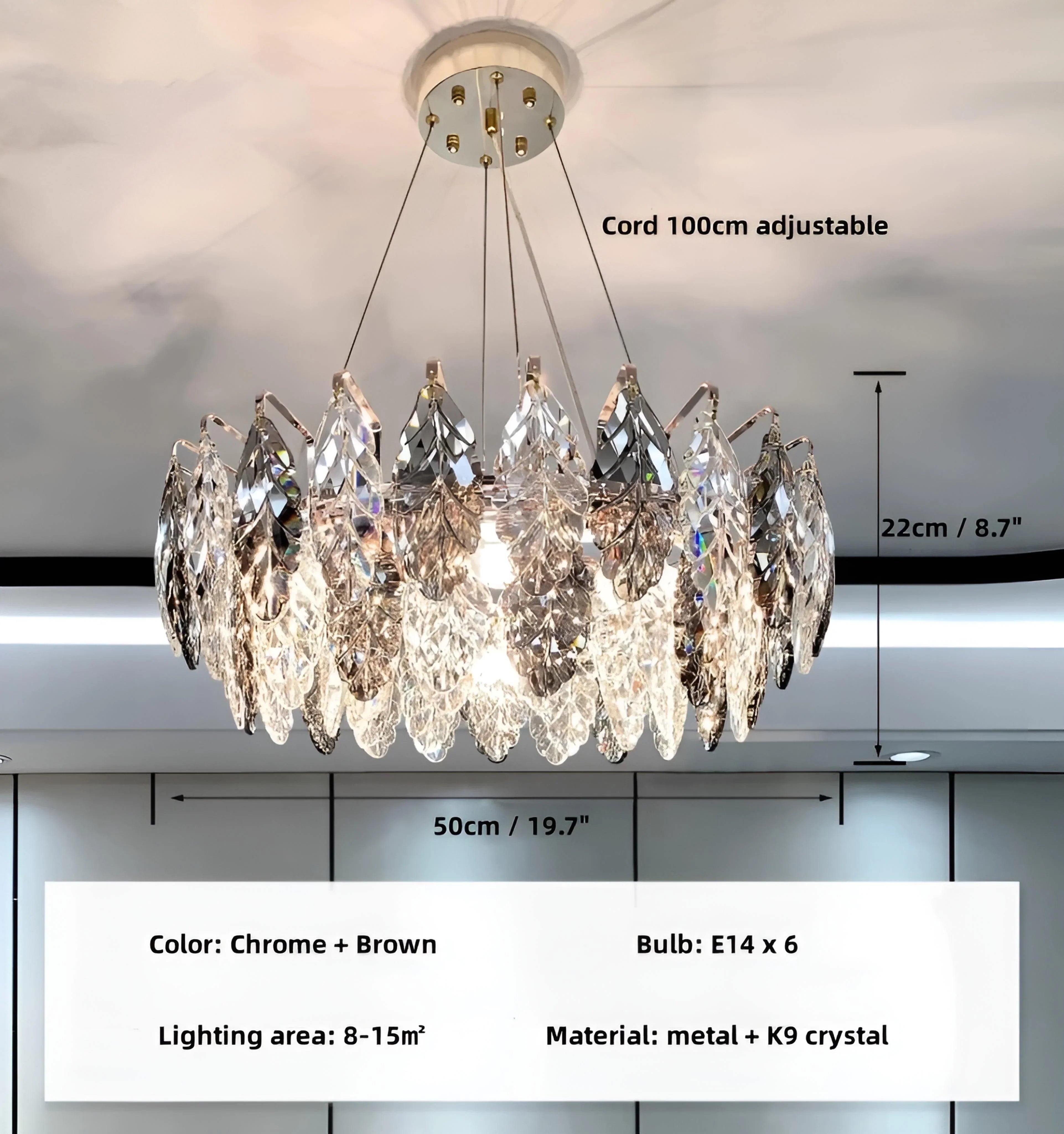 Jonas Leaf Crystal Chandelier - NexioPick
