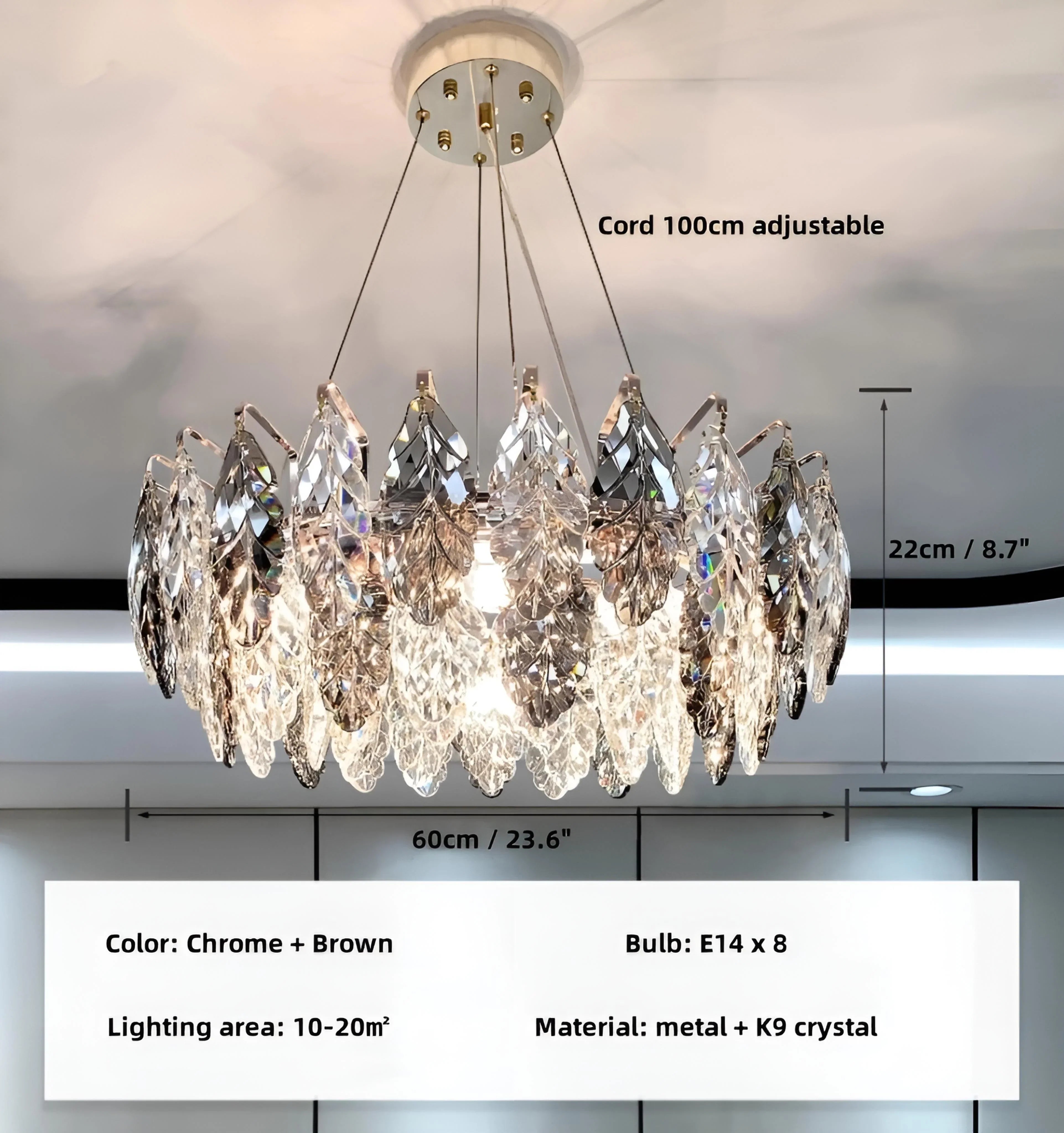 Jonas Leaf Crystal Chandelier - NexioPick