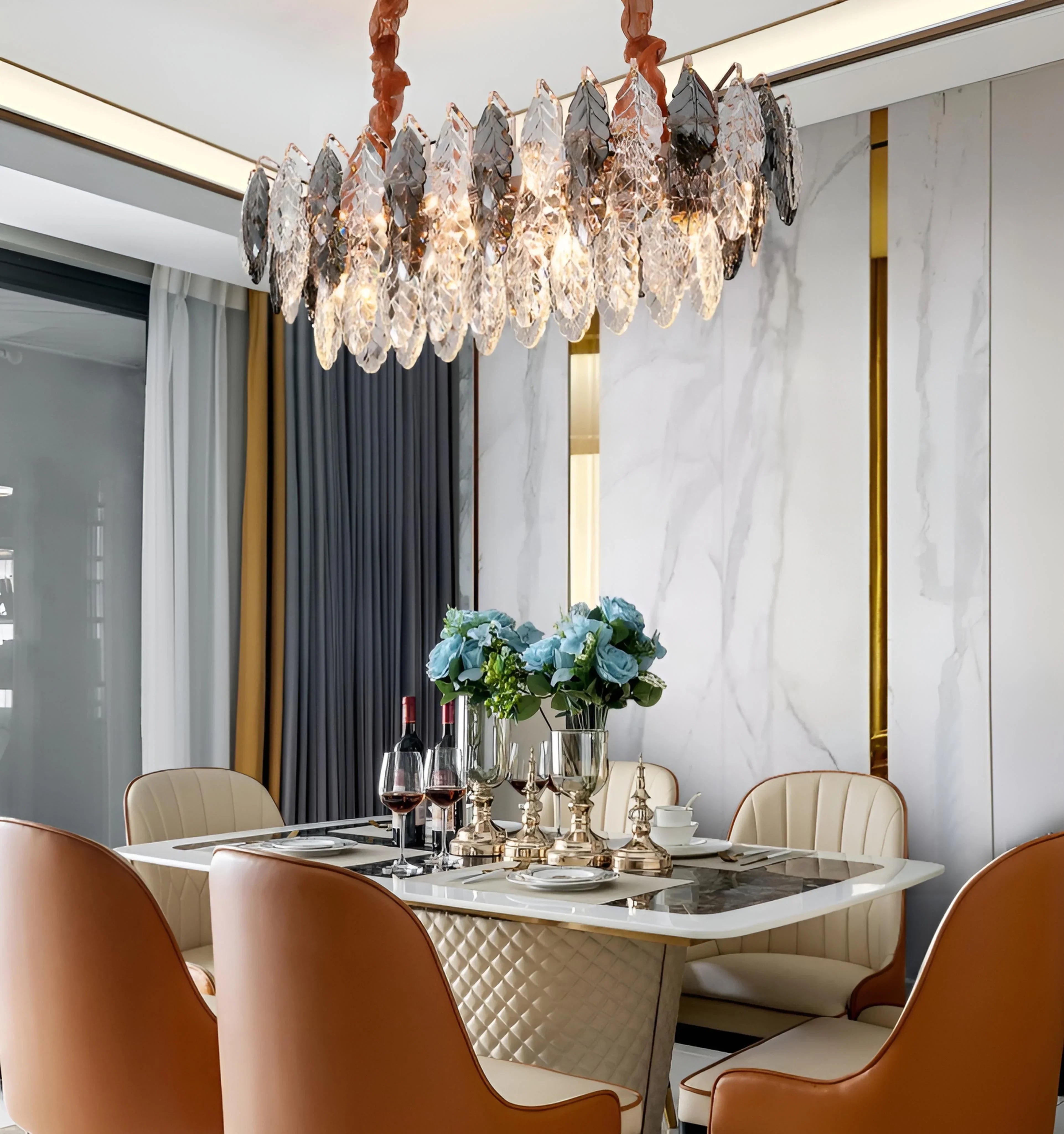 Jonas Leaf Crystal Chandelier - NexioPick