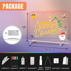 LED Light-Up Drawing Board – 13.7"x10" Color-Changing Acrylic Dry Erase Board with 7 Markers & Stand