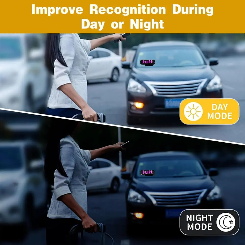 LED Ride-Sharing Sign – Bright Windshield Display for Uber & Lyft Drivers