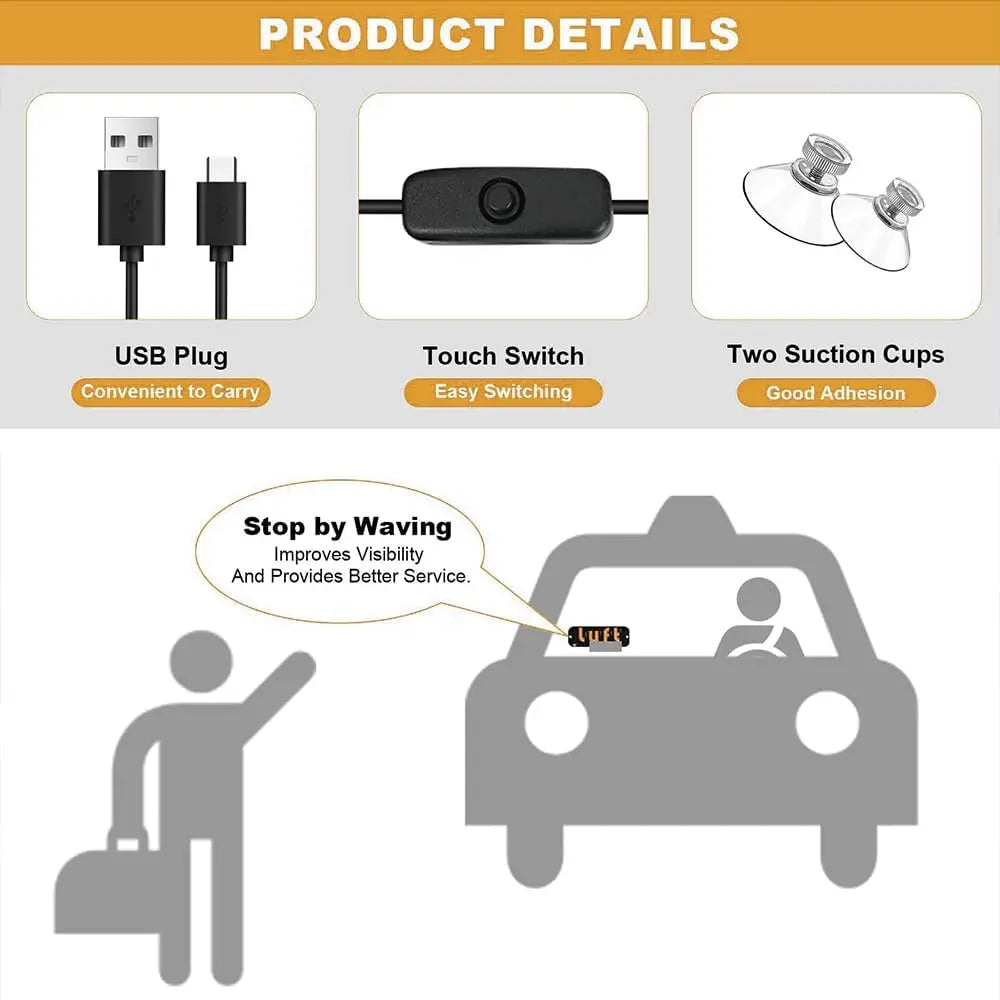 LED Ride-Sharing Sign – Bright Windshield Display for Uber & Lyft Drivers