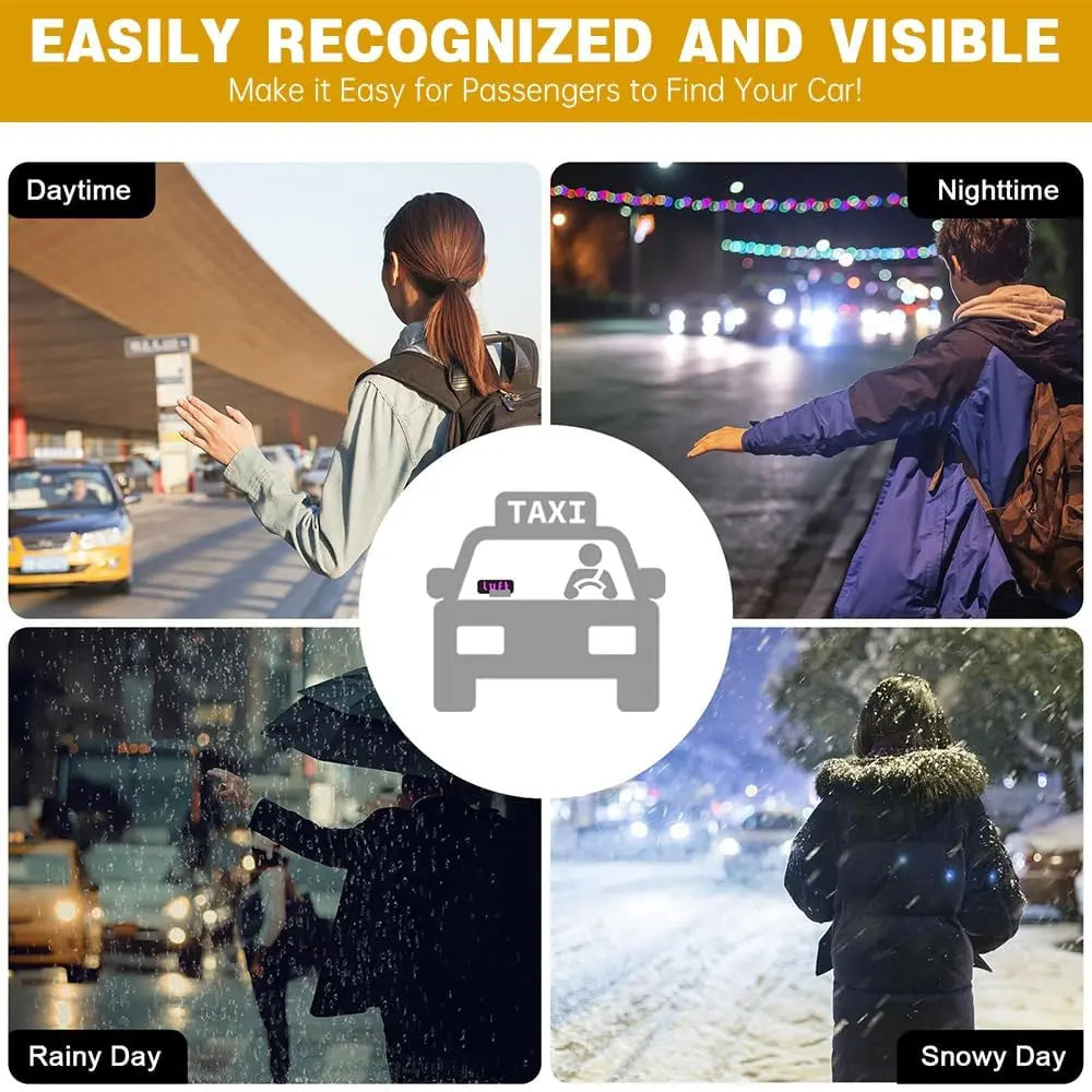 LED Ride-Sharing Sign – Bright Windshield Display for Uber & Lyft Drivers