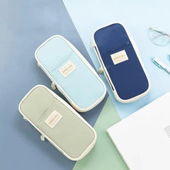 Large Capacity Pencil Case – Multi-Use Zipper Pen Organizer with Mesh Pockets for School, Office & Travel