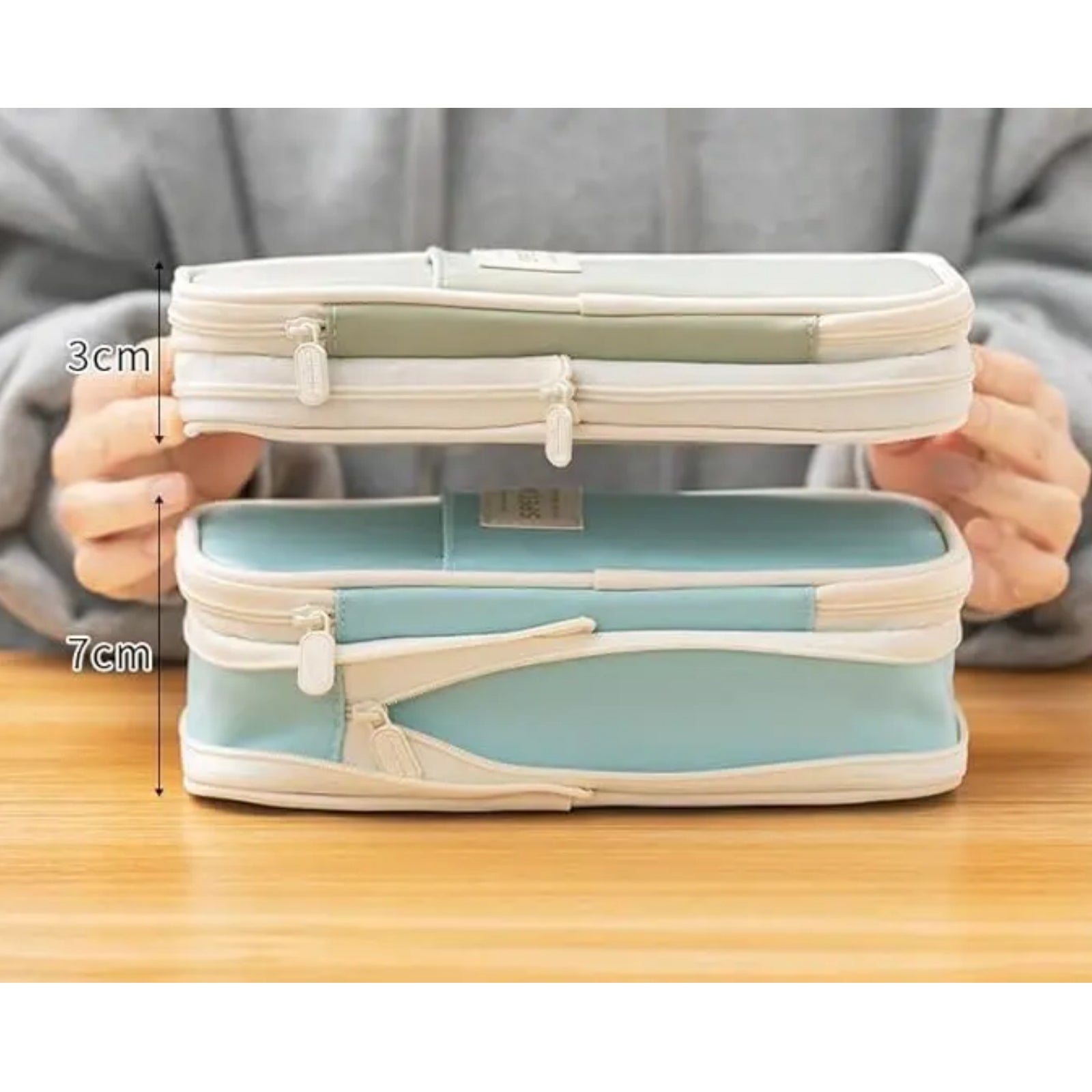 Large Capacity Pencil Case – Multi-Use Zipper Pen Organizer with Mesh Pockets for School, Office & Travel