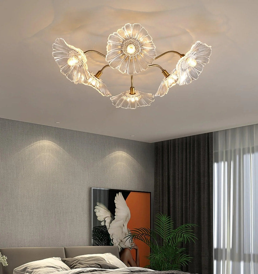 Lotus Leaf Glass Ceiling Light - NexioPick