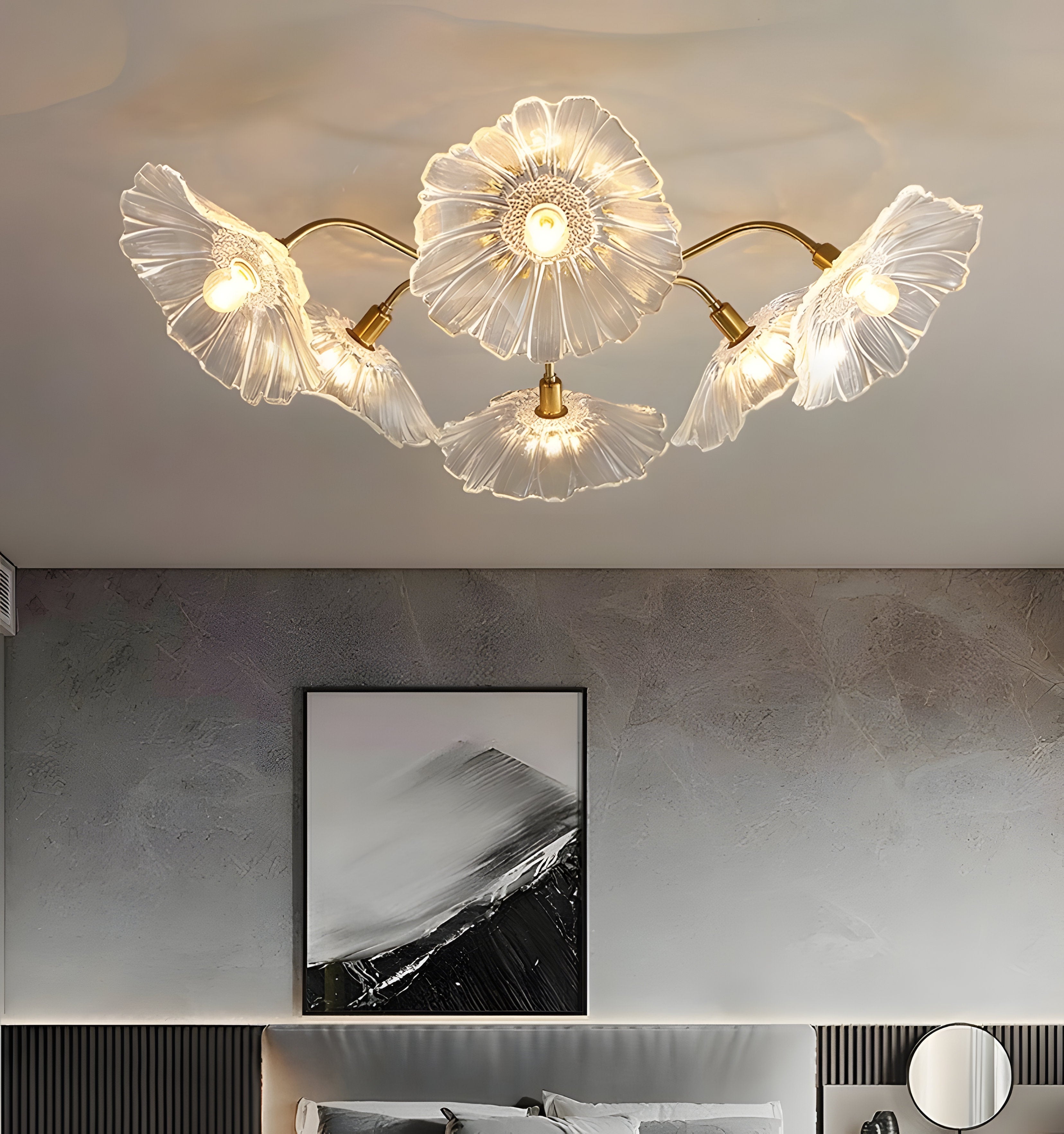 Lotus Leaf Glass Ceiling Light - NexioPick