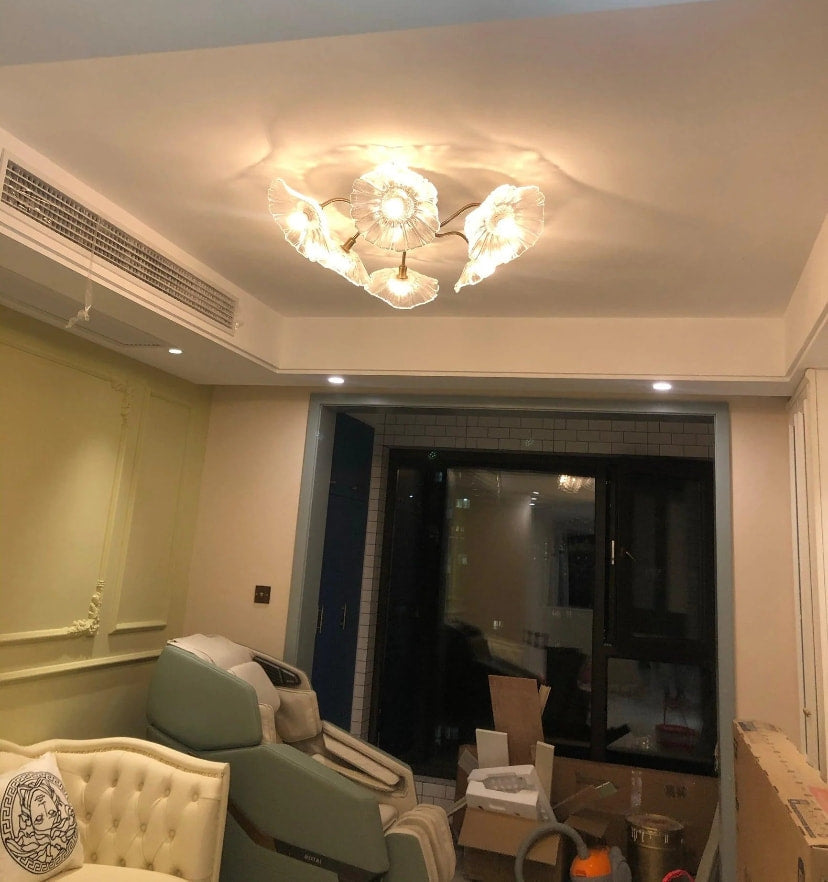 Lotus Leaf Glass Ceiling Light - NexioPick