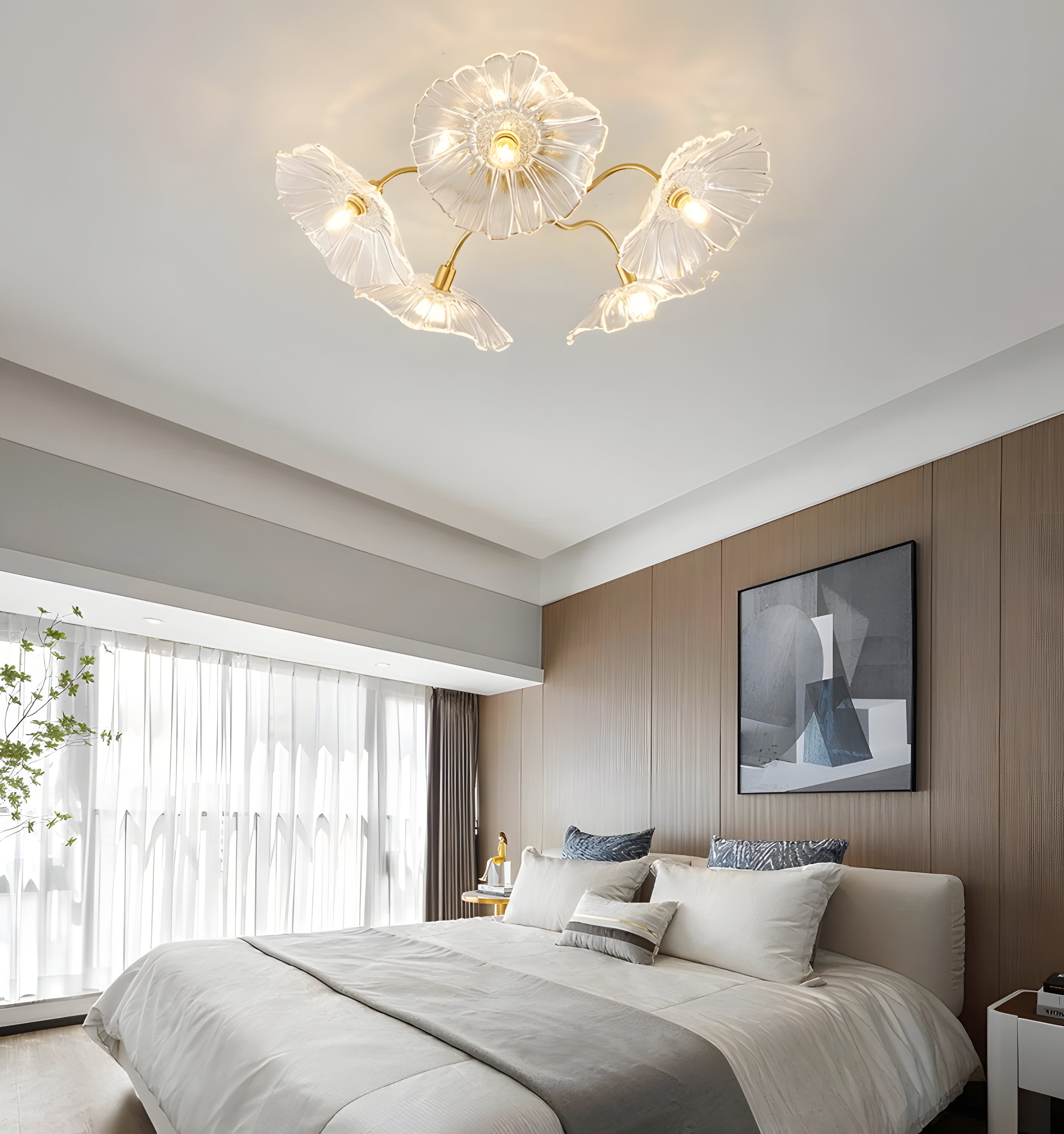 Lotus Leaf Glass Ceiling Light - NexioPick