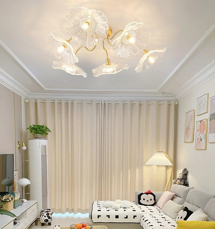Lotus Leaf Glass Ceiling Light - NexioPick