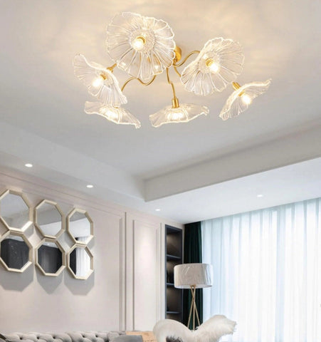 Lotus Leaf Glass Ceiling Light - NexioPick