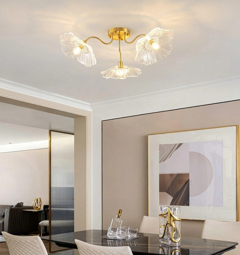 Lotus Leaf Glass Ceiling Light - NexioPick