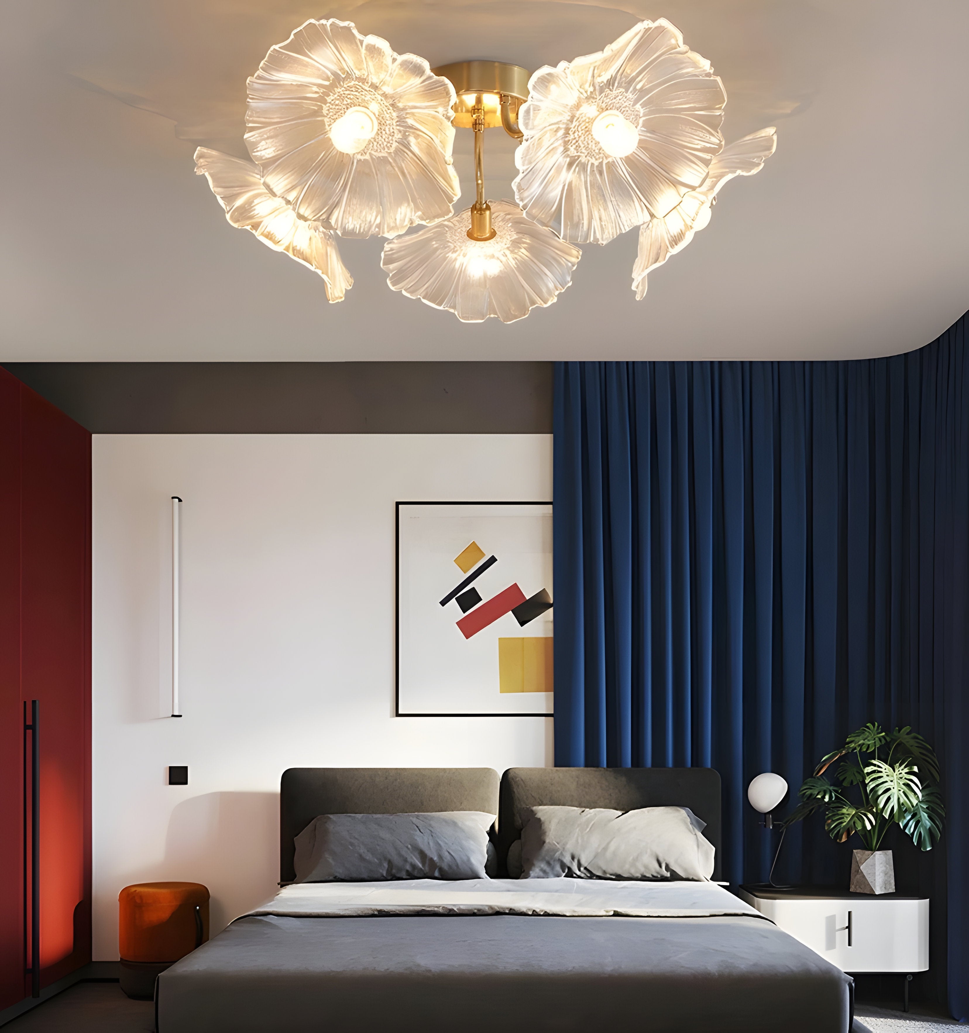 Lotus Leaf Glass Ceiling Light - NexioPick