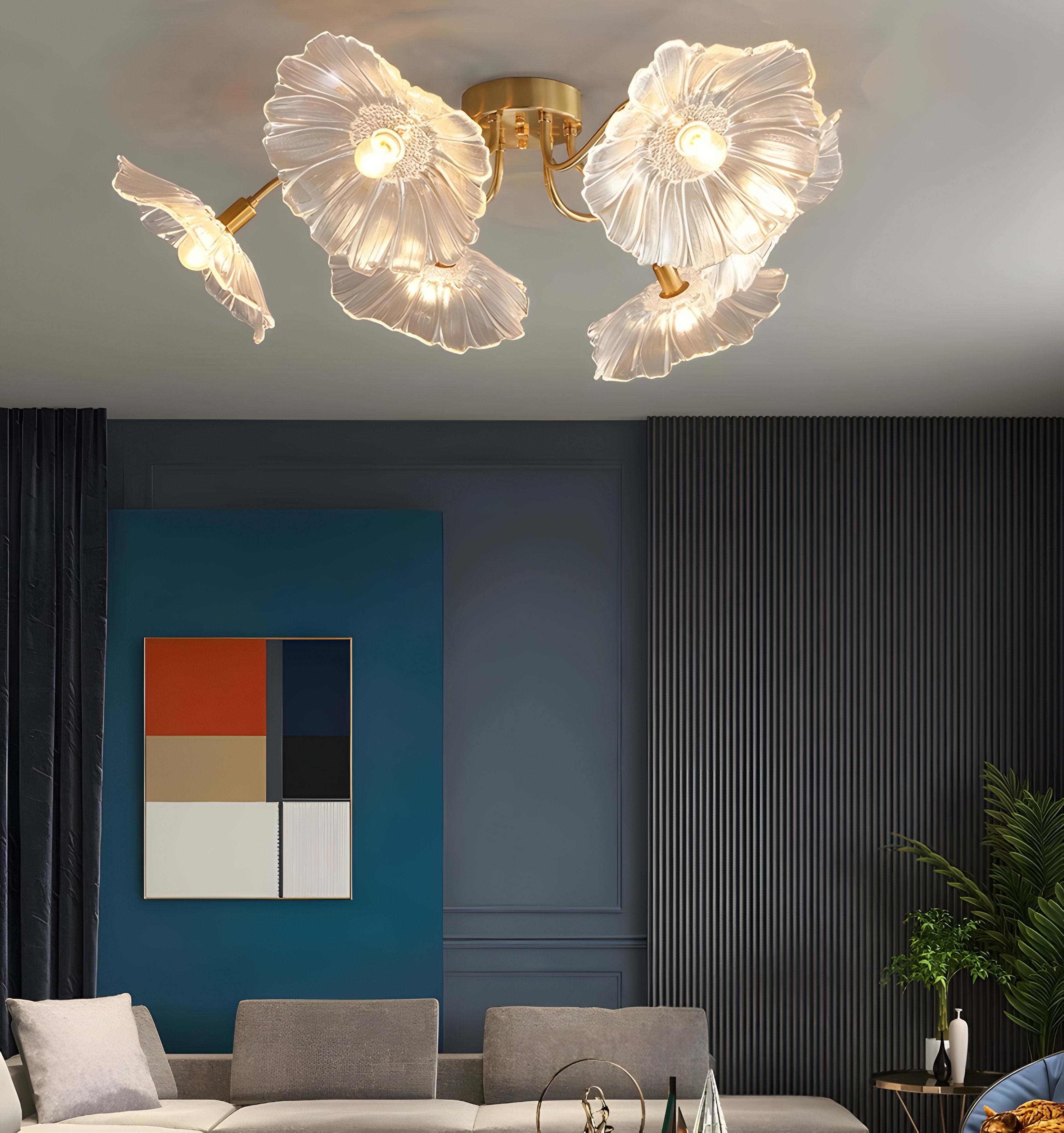 Lotus Leaf Glass Ceiling Light - NexioPick