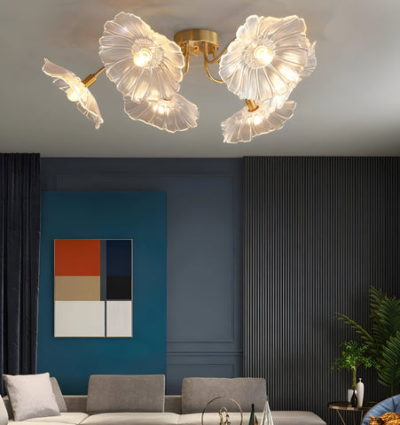 Lotus Leaf Glass Ceiling Light - NexioPick