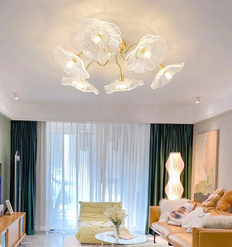 Lotus Leaf Glass Ceiling Light - NexioPick