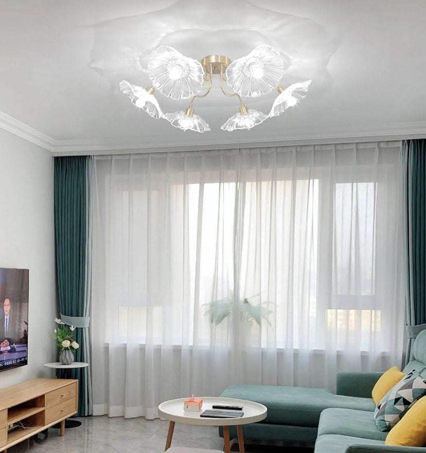 Lotus Leaf Glass Ceiling Light - NexioPick