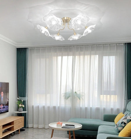 Lotus Leaf Glass Ceiling Light - NexioPick