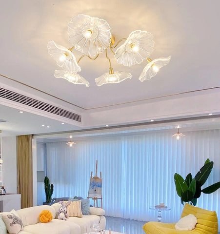 Lotus Leaf Glass Ceiling Light - NexioPick