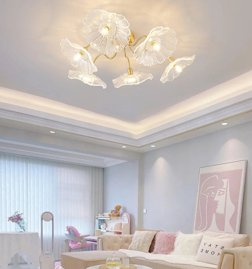 Lotus Leaf Glass Ceiling Light - NexioPick