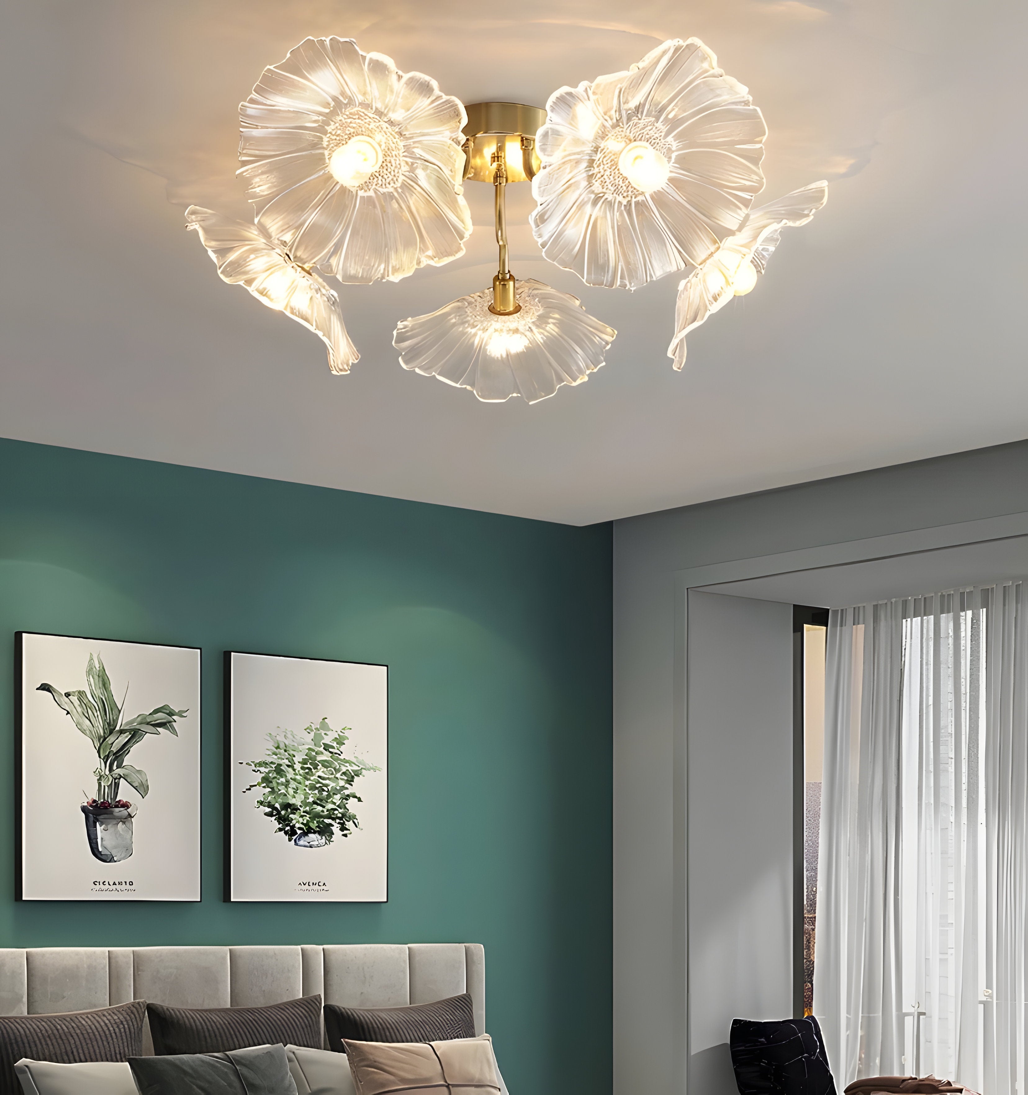 Lotus Leaf Glass Ceiling Light - NexioPick