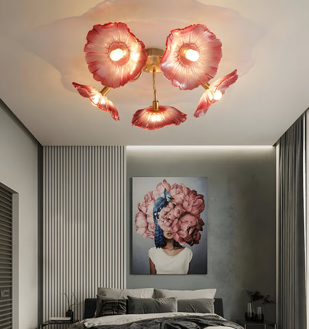 Lotus Leaf Glass Ceiling Light - NexioPick