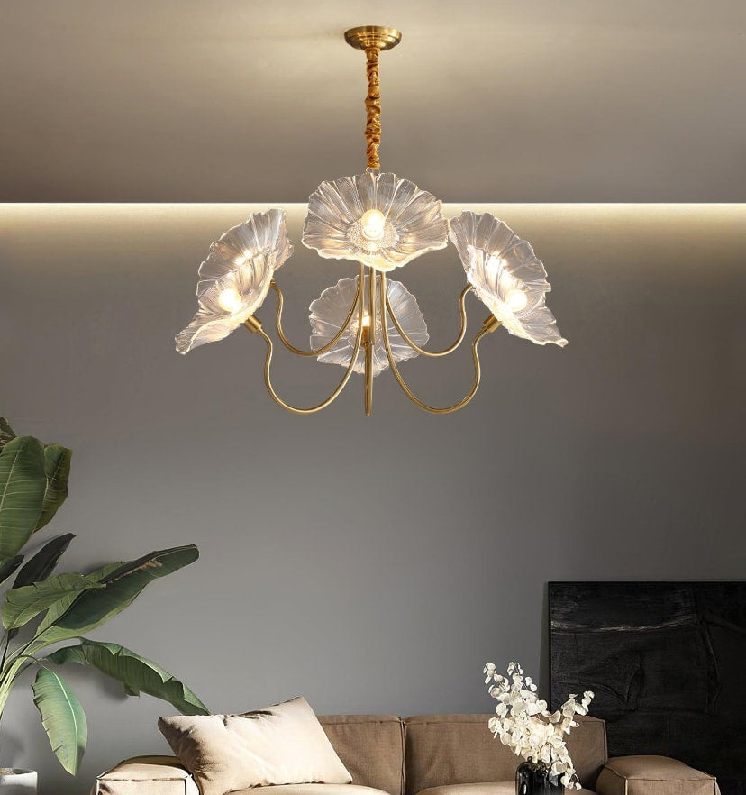 Lotus Leaf Glass Chandelier - NexioPick