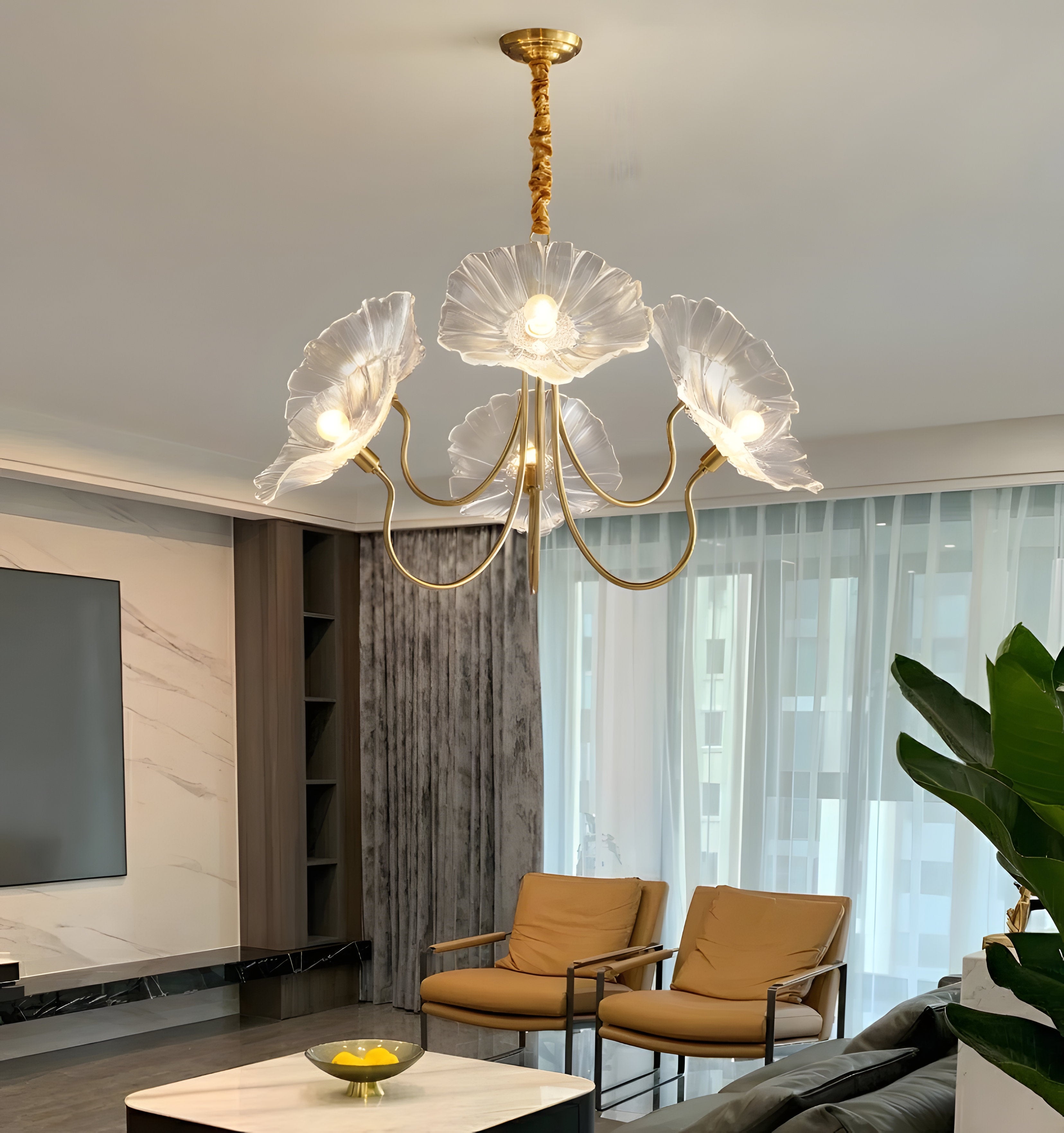 Lotus Leaf Glass Chandelier - NexioPick