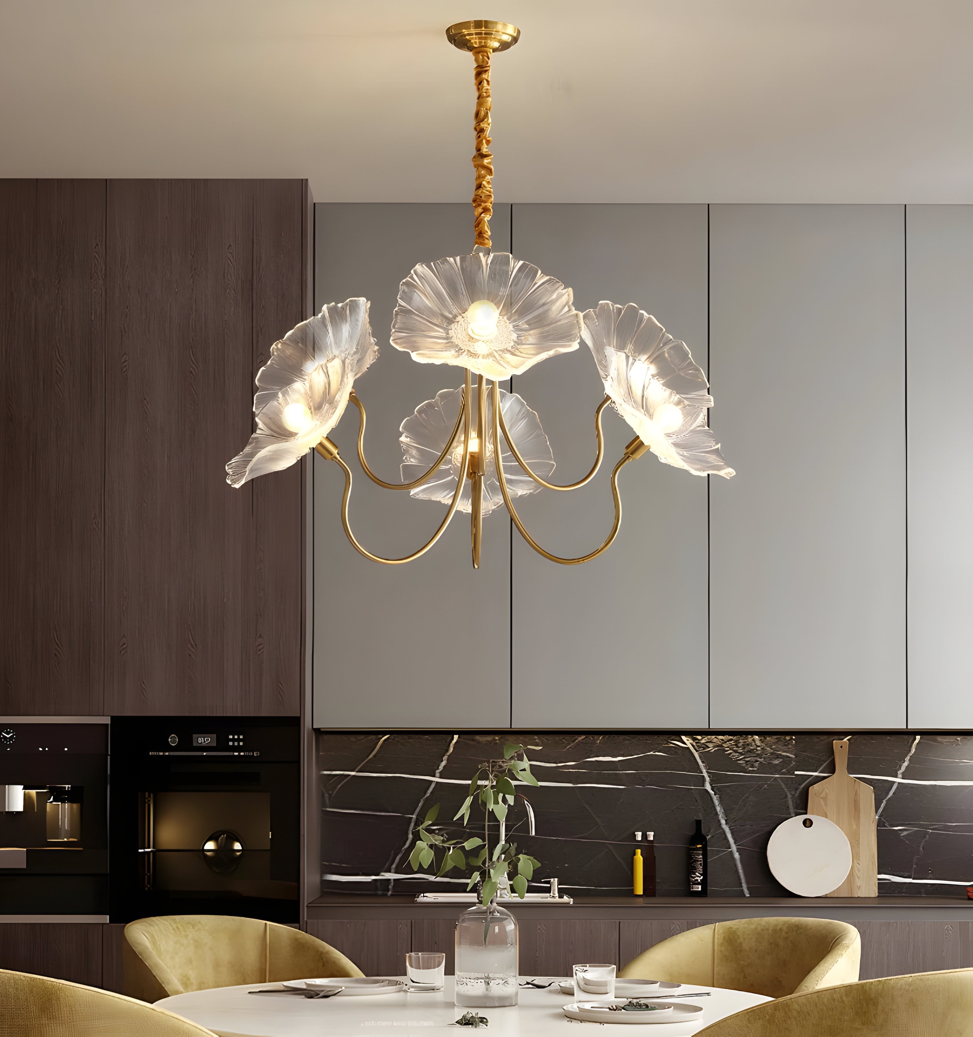 Lotus Leaf Glass Chandelier - NexioPick