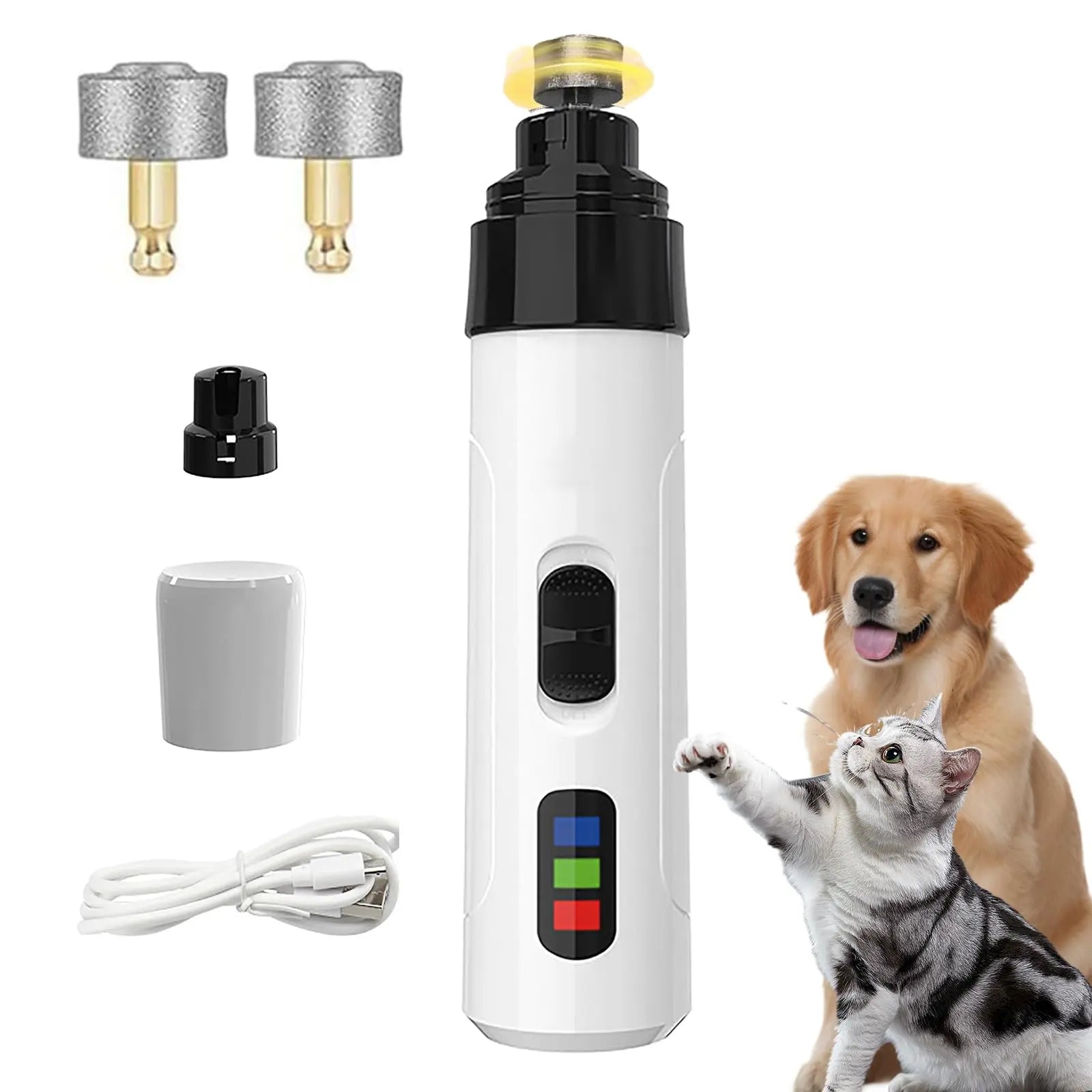 Low-Noise Pet Nail Grinder with Diamond Bit Grinders — Keep your pet’s paws perfectly groomed — safely, quietly, and professionally — right at home.