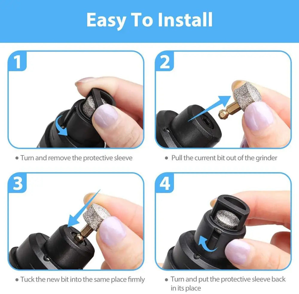 Low-Noise Pet Nail Grinder with Diamond Bit Grinders — Keep your pet’s paws perfectly groomed — safely, quietly, and professionally — right at home.