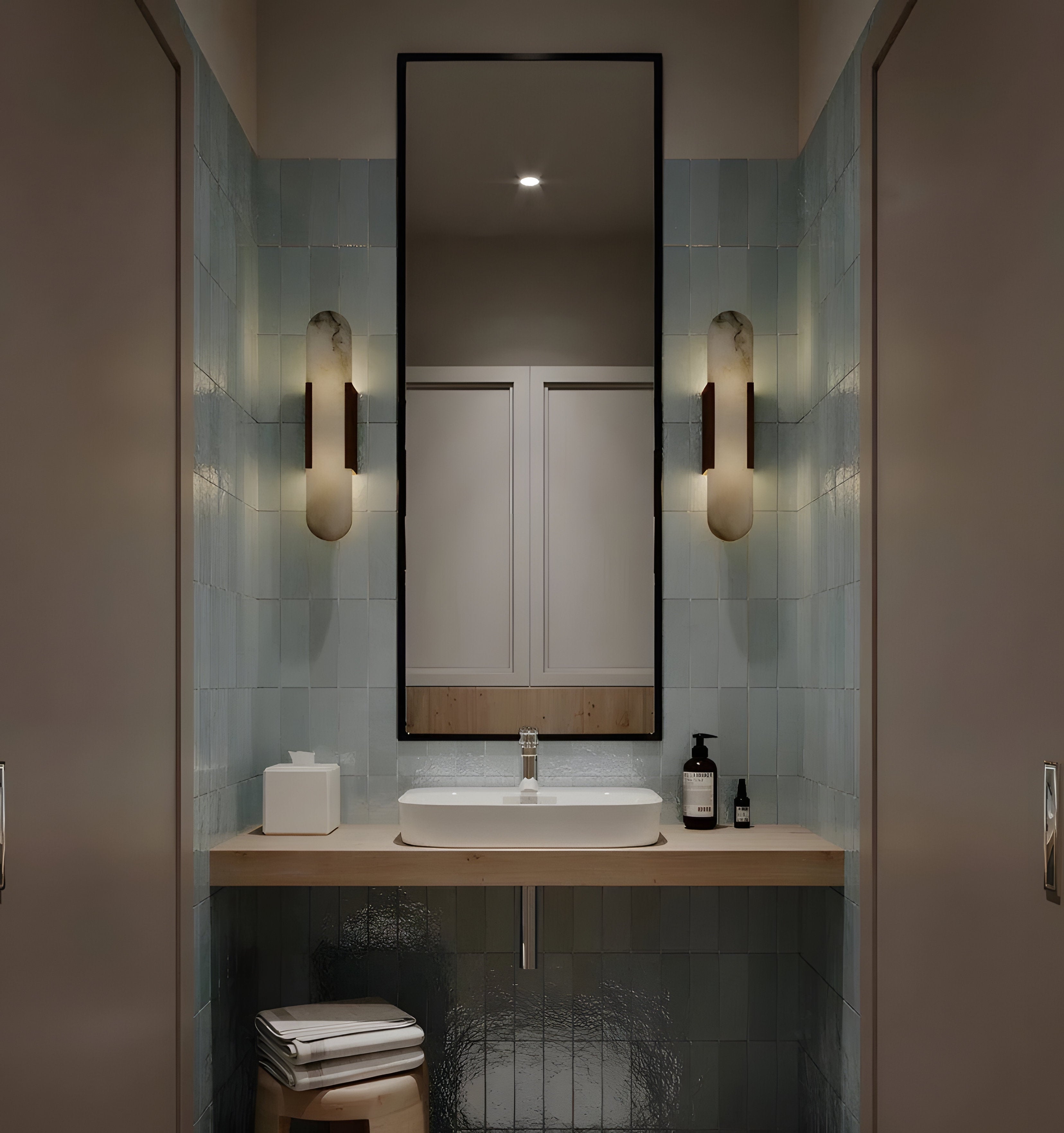 Melange Elongated Alabaster Wall Lamp - NexioPick