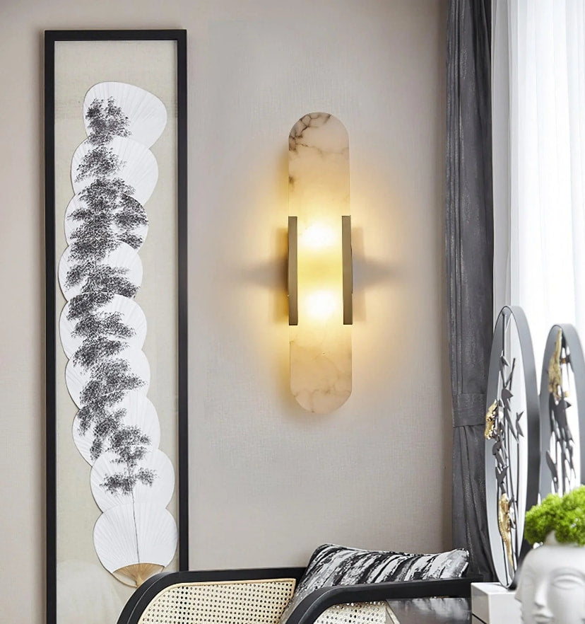 Melange Elongated Alabaster Wall Lamp - NexioPick