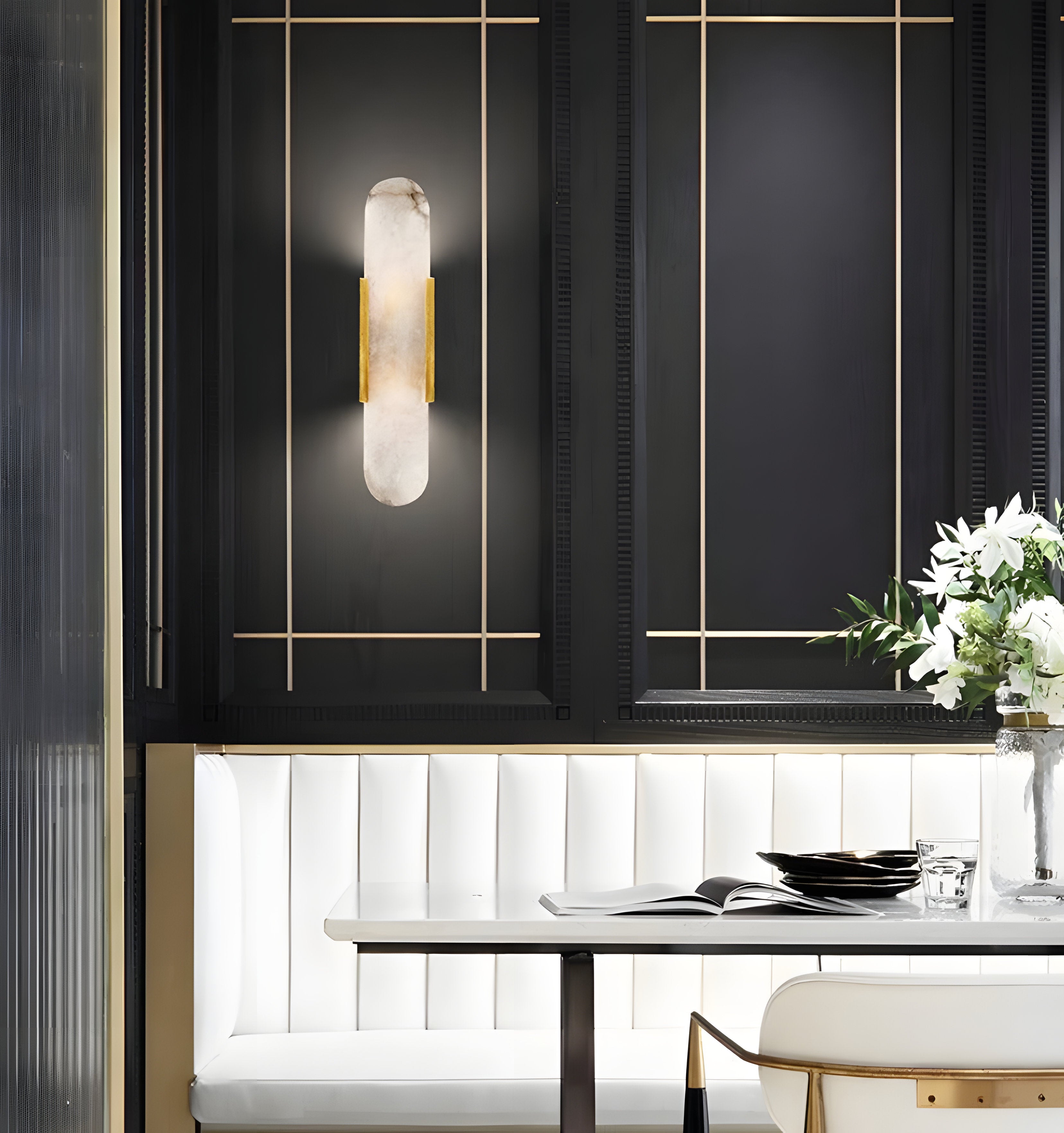 Melange Elongated Alabaster Wall Lamp - NexioPick