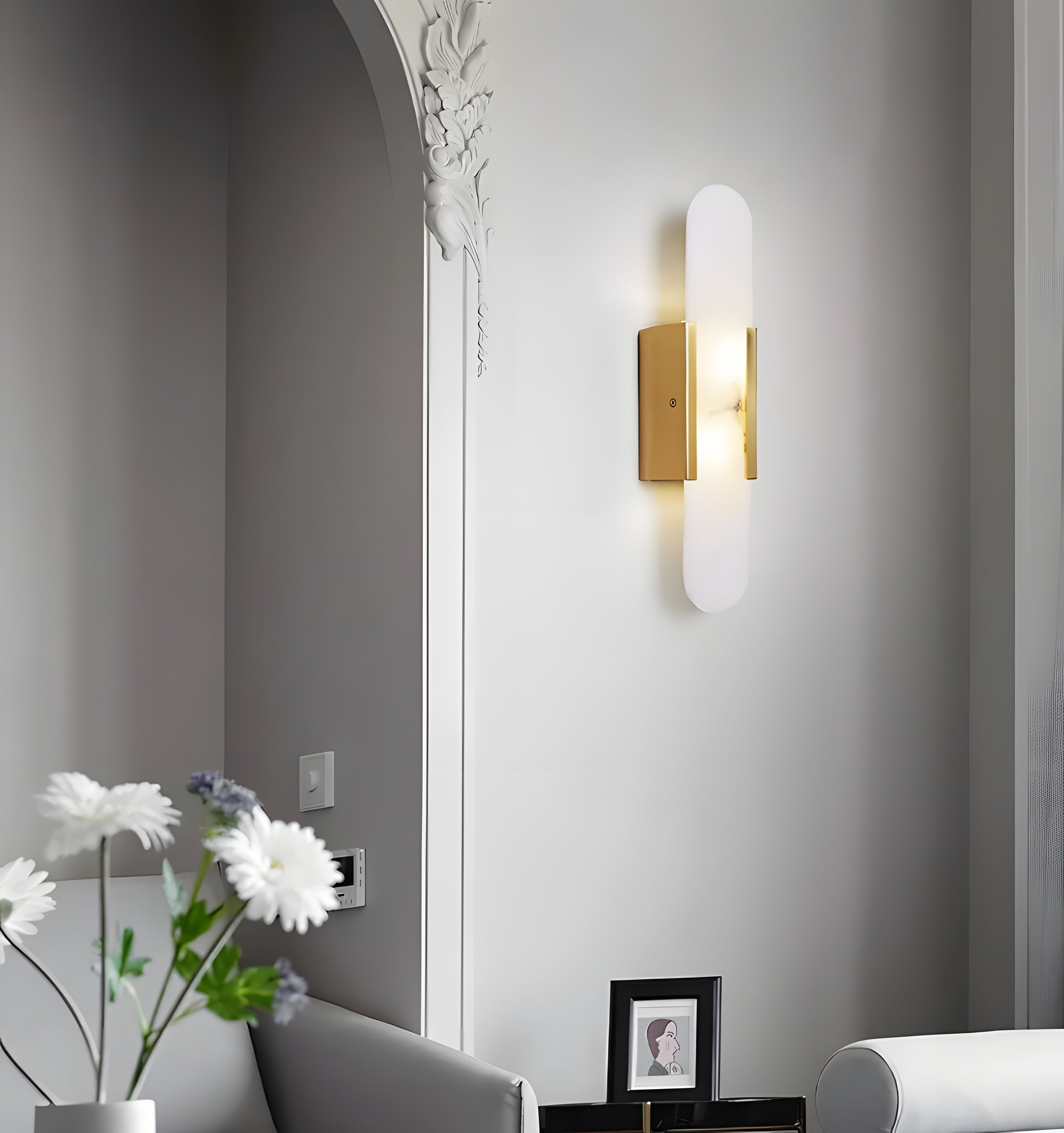 Melange Elongated Alabaster Wall Lamp - NexioPick