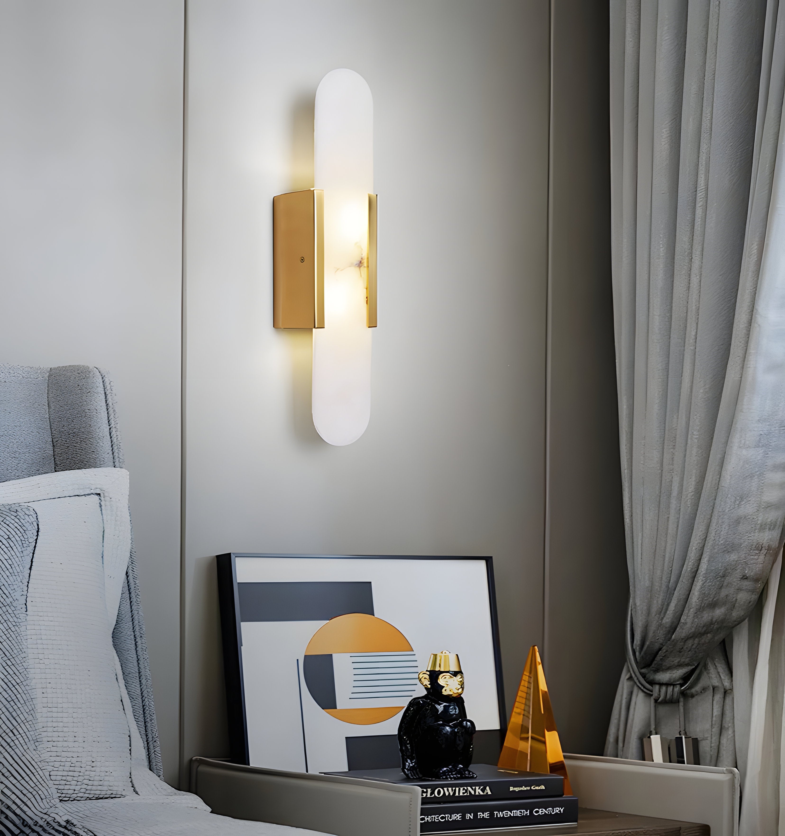 Melange Elongated Alabaster Wall Lamp - NexioPick