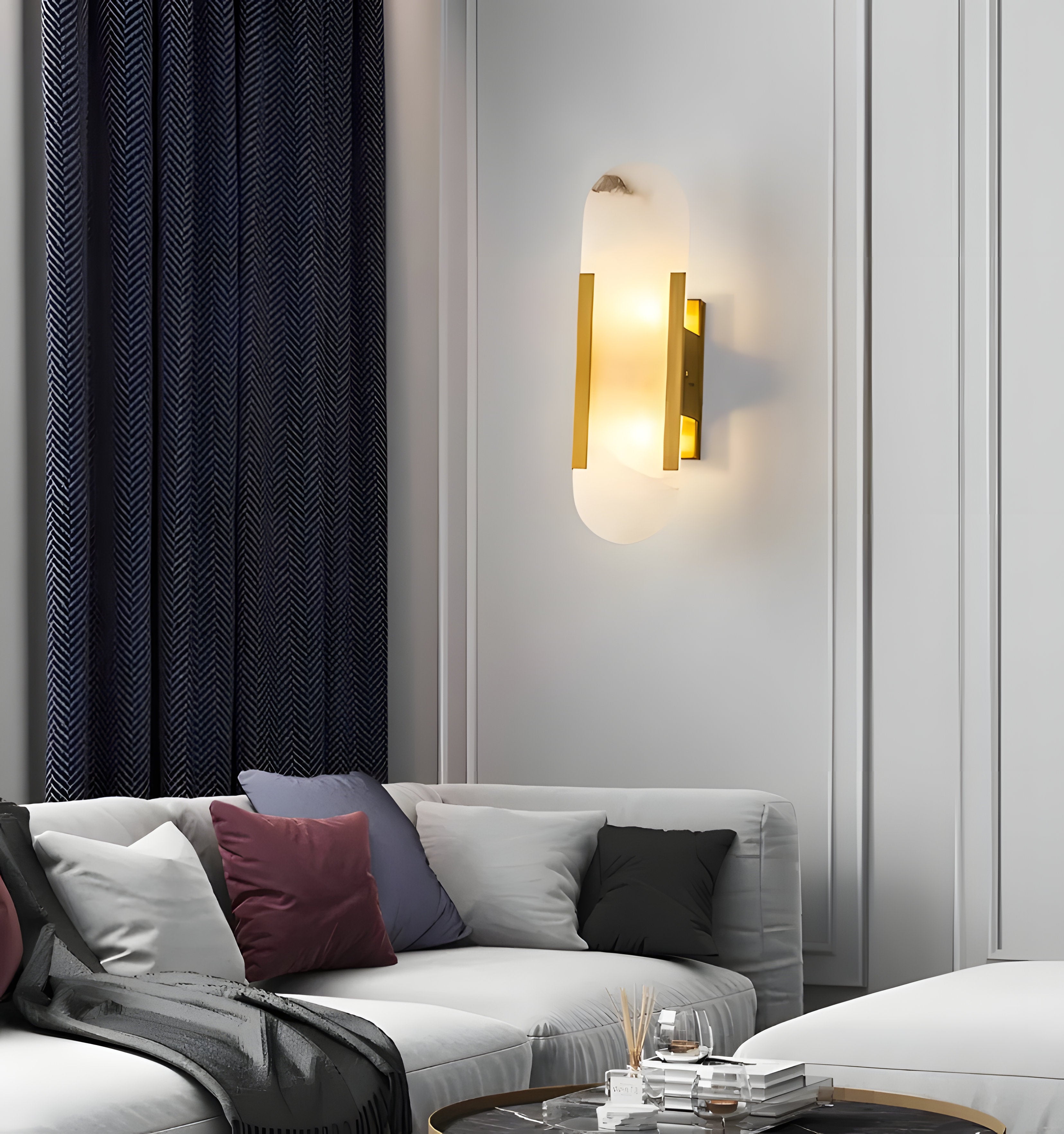 Melange Elongated Alabaster Wall Lamp - NexioPick