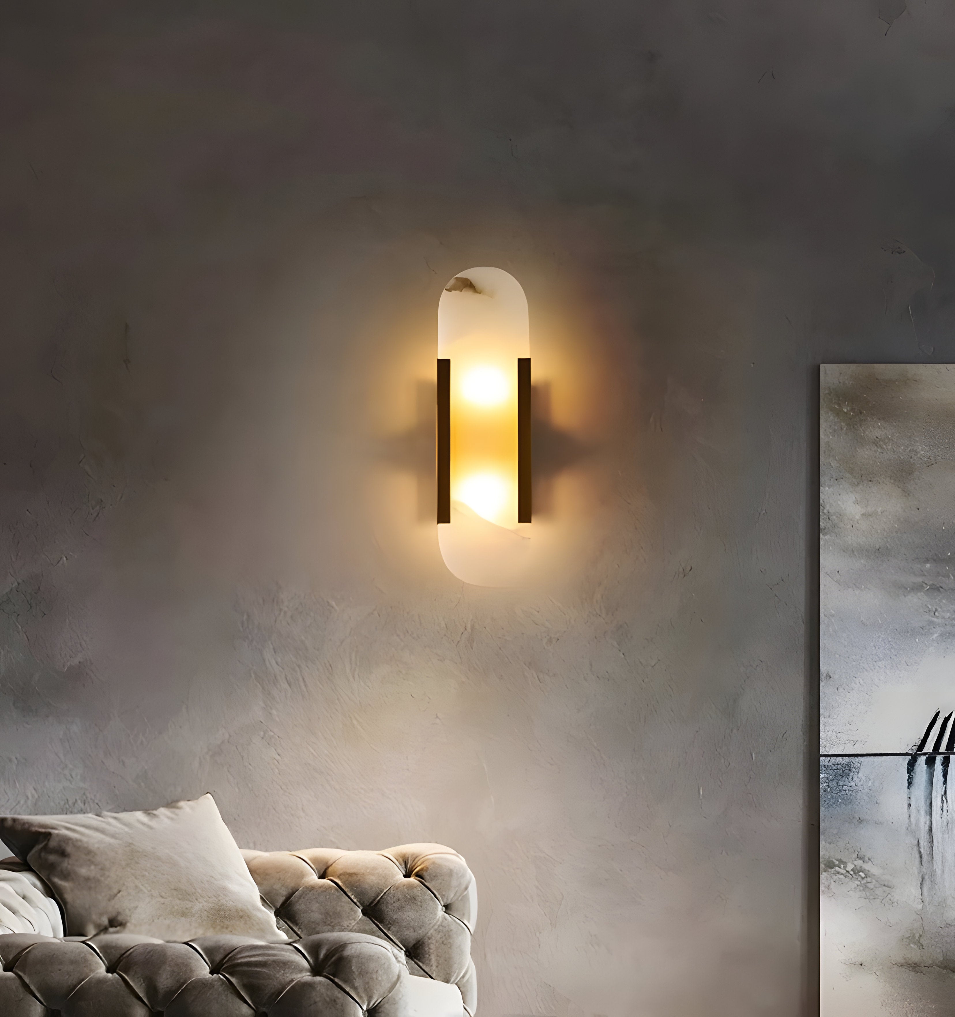 Melange Elongated Alabaster Wall Lamp - NexioPick