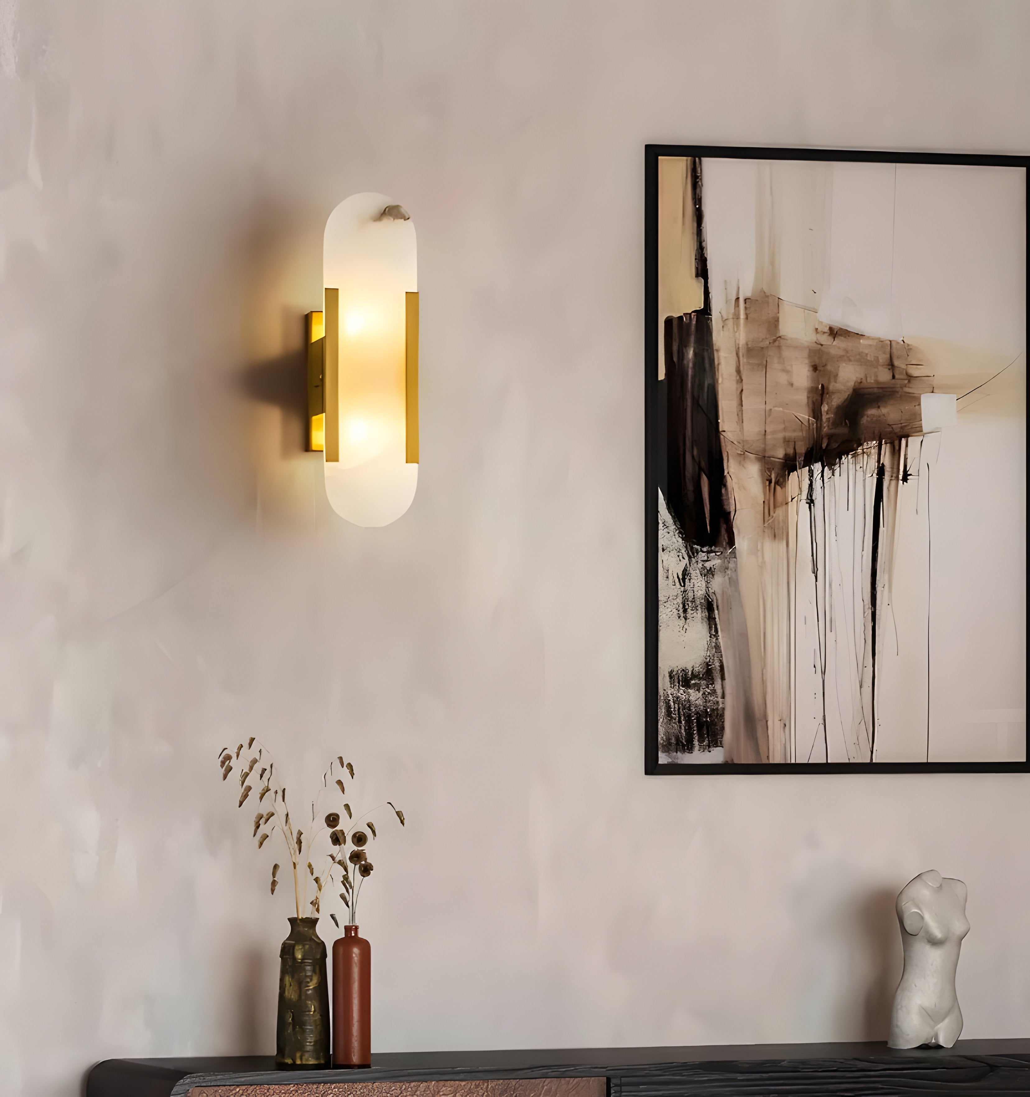 Melange Elongated Alabaster Wall Lamp - NexioPick