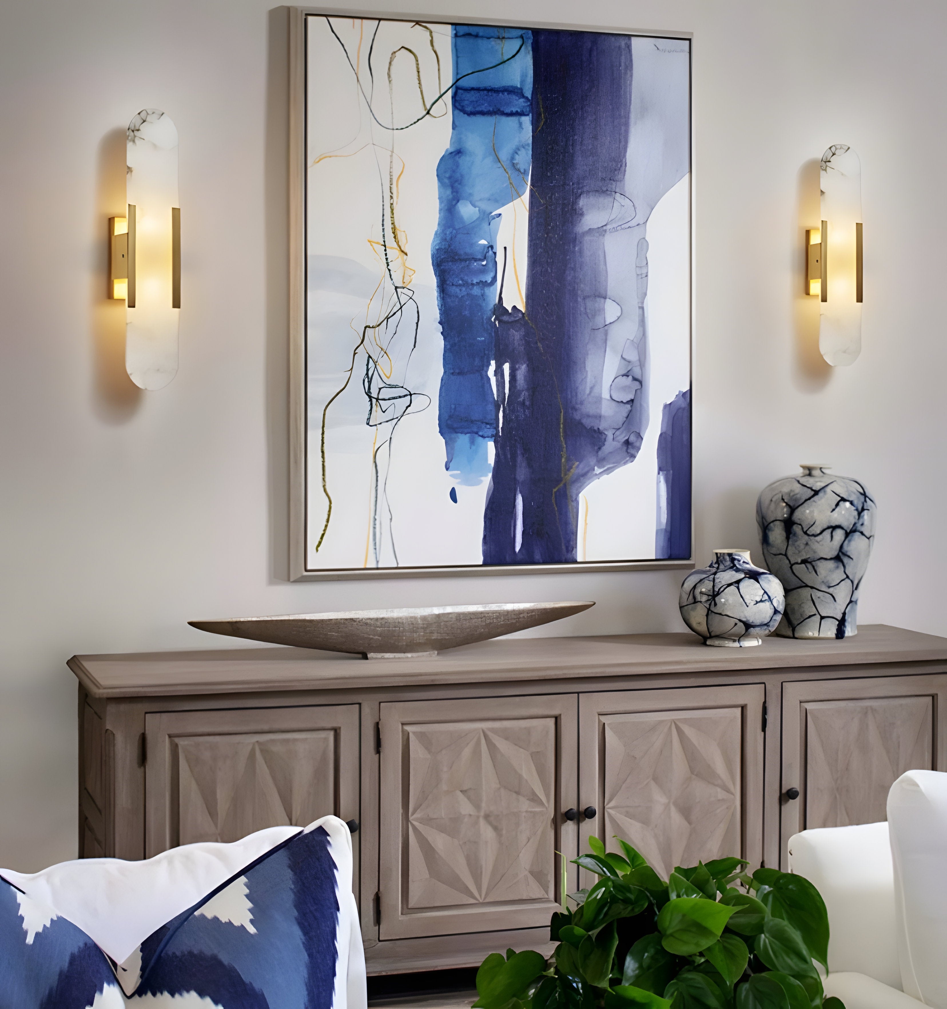 Melange Elongated Alabaster Wall Lamp - NexioPick