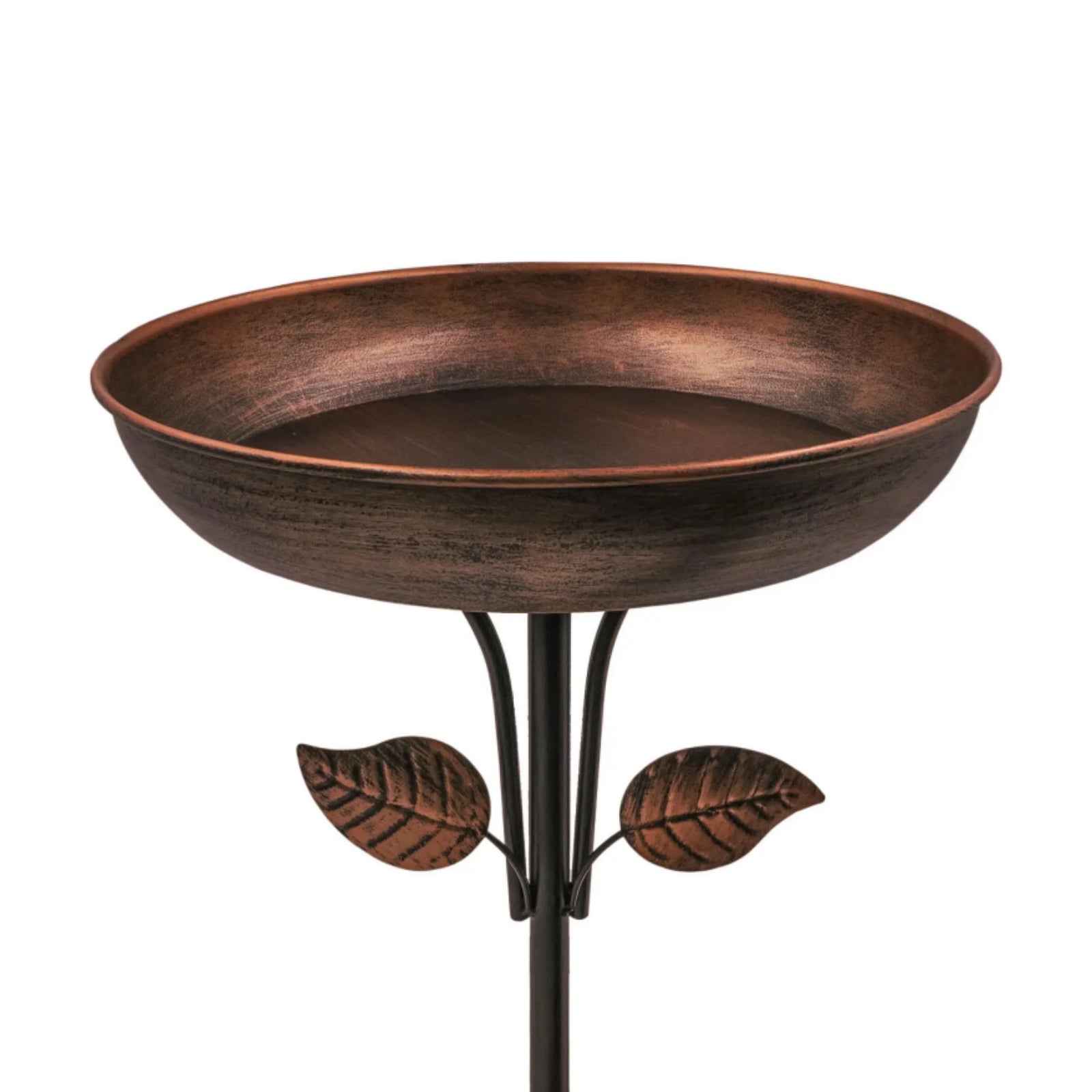 3" Deep Metal Bird Bath – 13” Bowl with Stable Stake for Outdoor Garden Decor, 1.4 Gallon Capacity