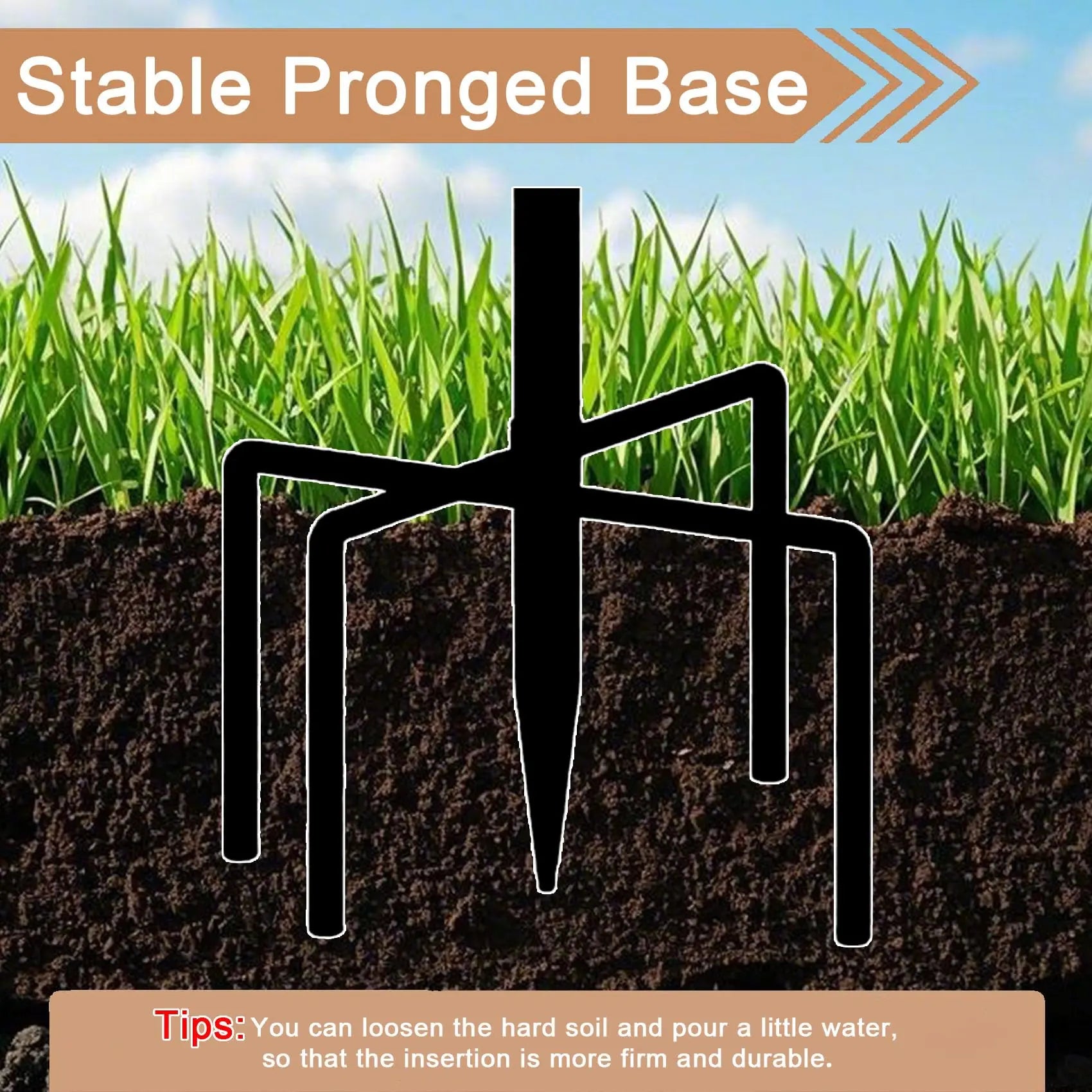 3" Deep Metal Bird Bath – 13” Bowl with Stable Stake for Outdoor Garden Decor, 1.4 Gallon Capacity