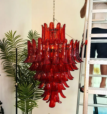 Murano Crimson Cascade Chandelier - NexioPick