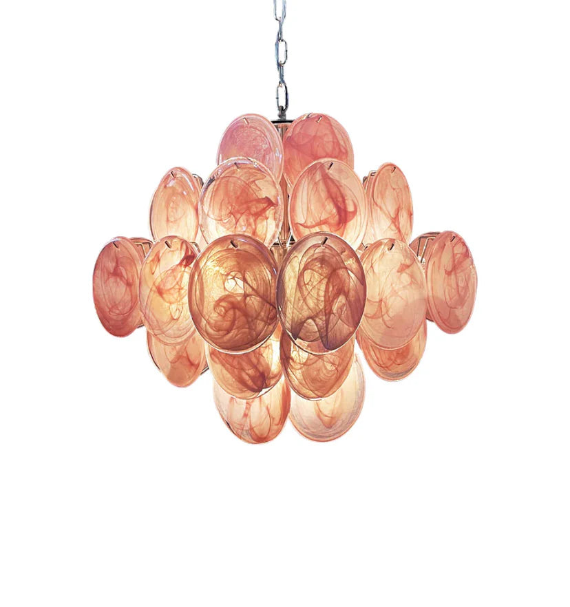 Murano Pink Disks Chandelier - NexioPick