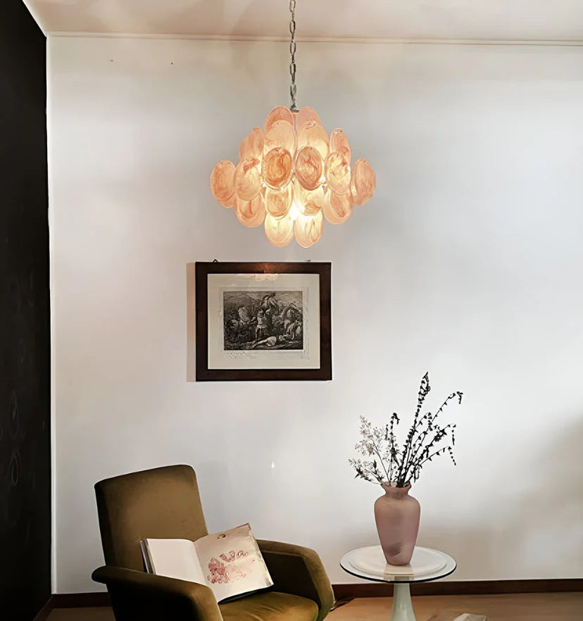 Murano Pink Disks Chandelier - NexioPick